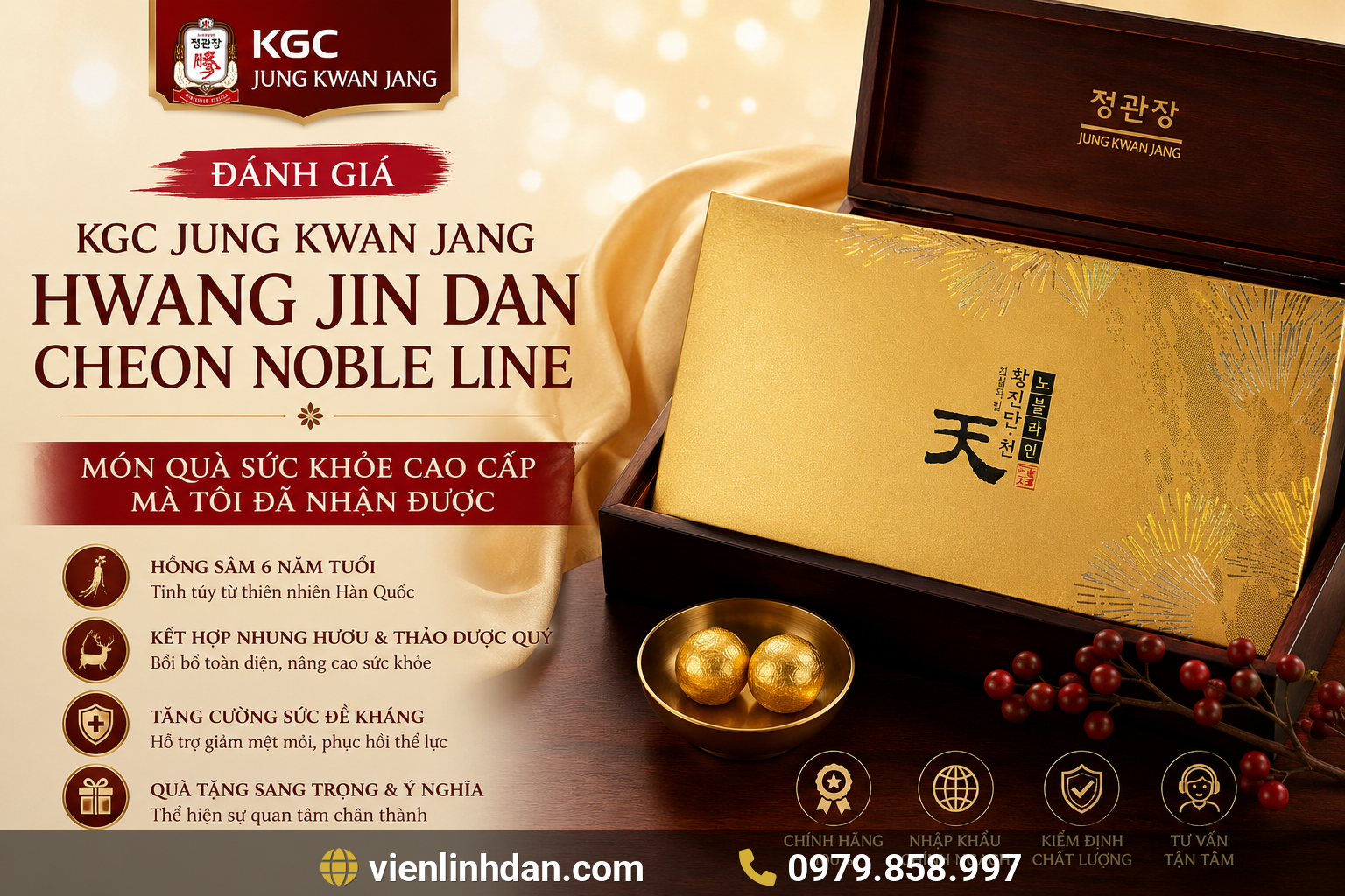 Đánh giá KGC Jung Kwan Jang Hwang Jin Dan Cheon Noble Line – Món quà sức khỏe cao cấp mà tôi đã nhận được