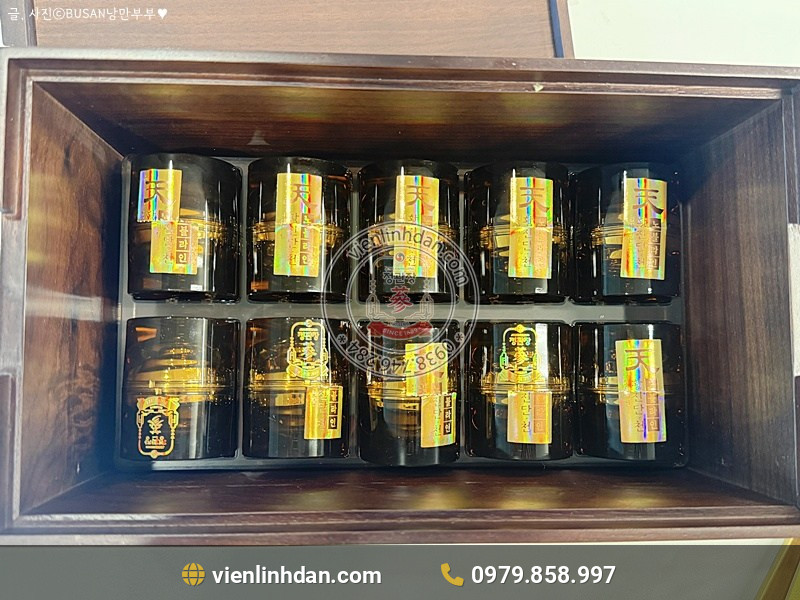 hộp viên thiên sâm linh đan kgc jung kwan jang bọc vàng 